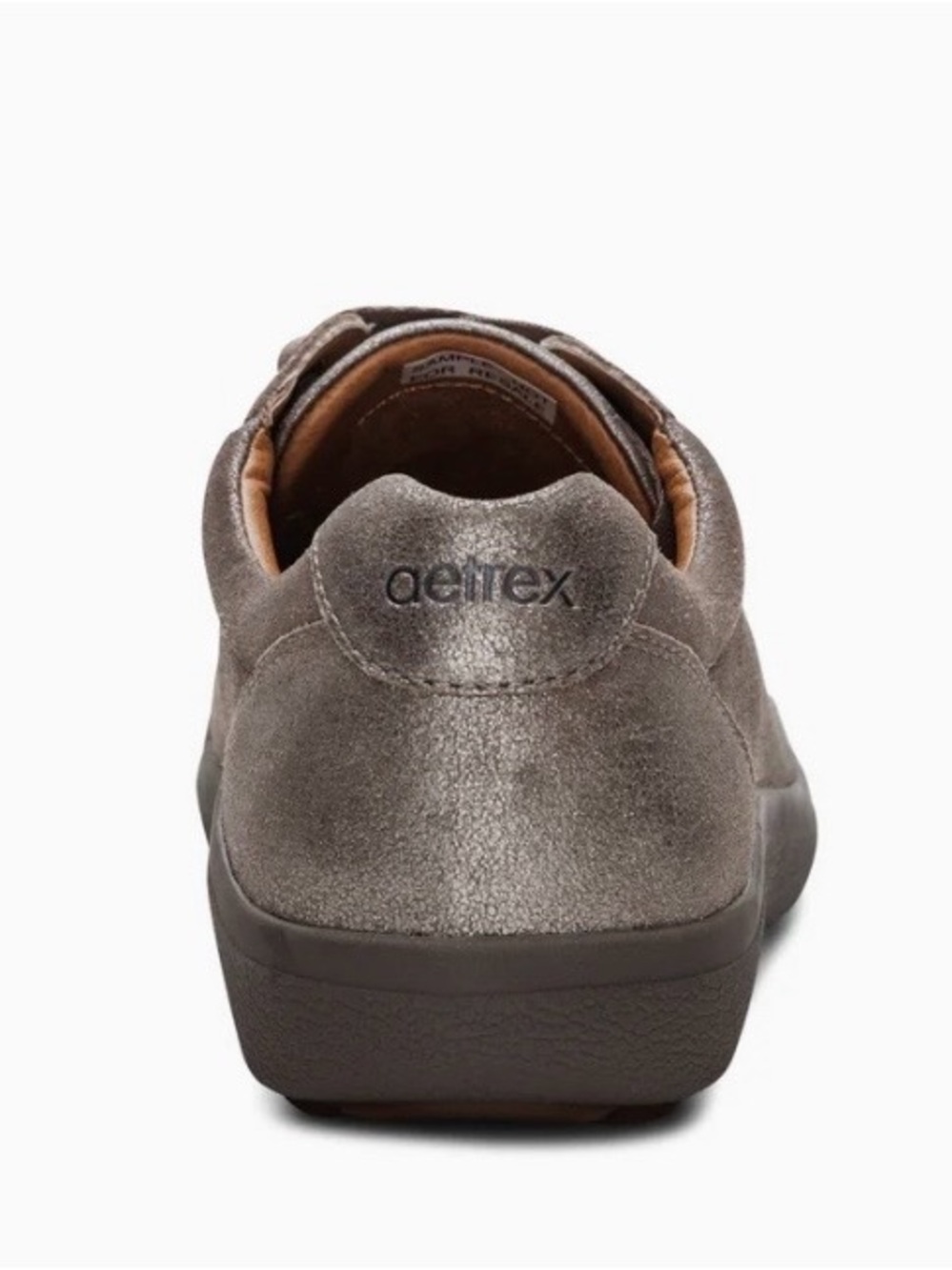 New Aetrex Courtney Brushed Silver Lace Up Sneakers - Picture 5 of 6